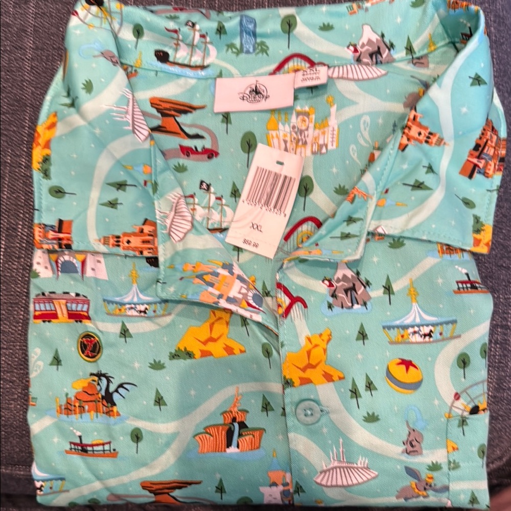 Disney Parks Disneyland Attractions Button up Shirt Size 2xl